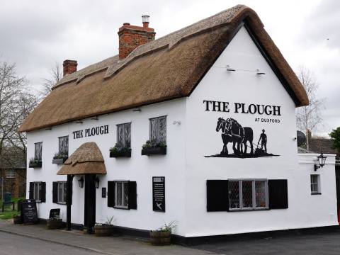 Photograph of the Plough pub in Duxford