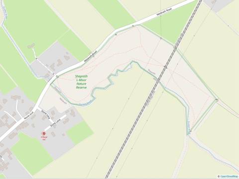 A map showing the footpaths through the Shepreth L-Moor Nature Reserve.