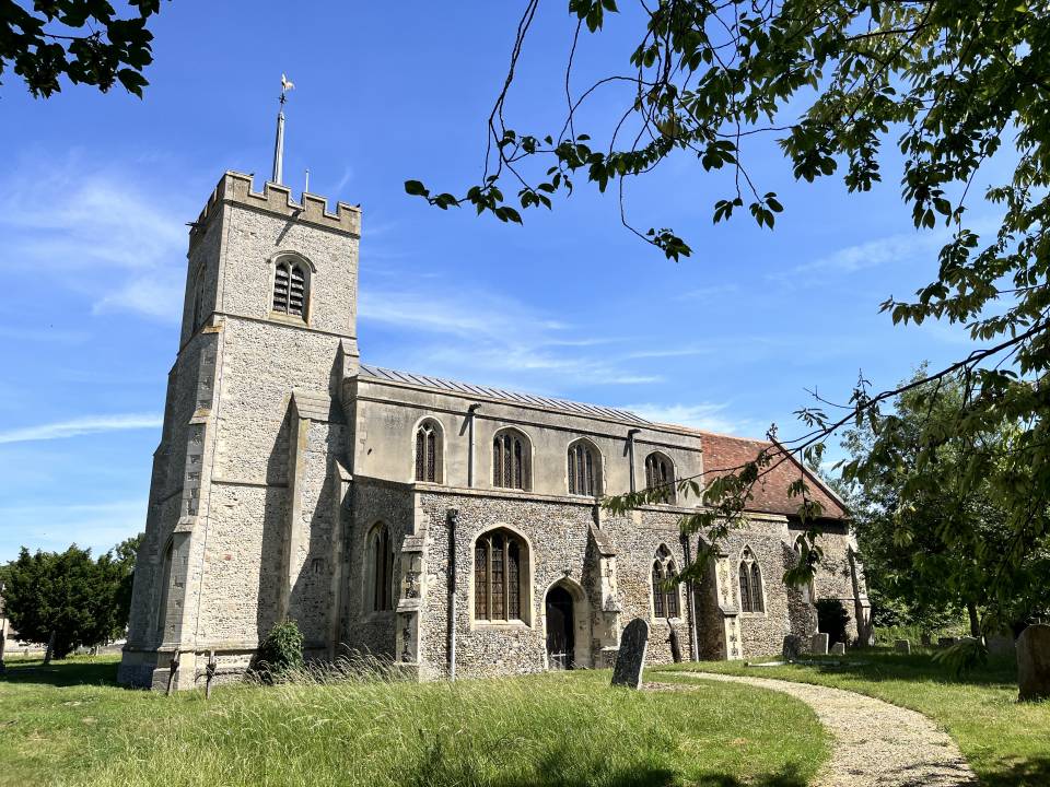 A photograph of the rear of St Laurence Church Foxton